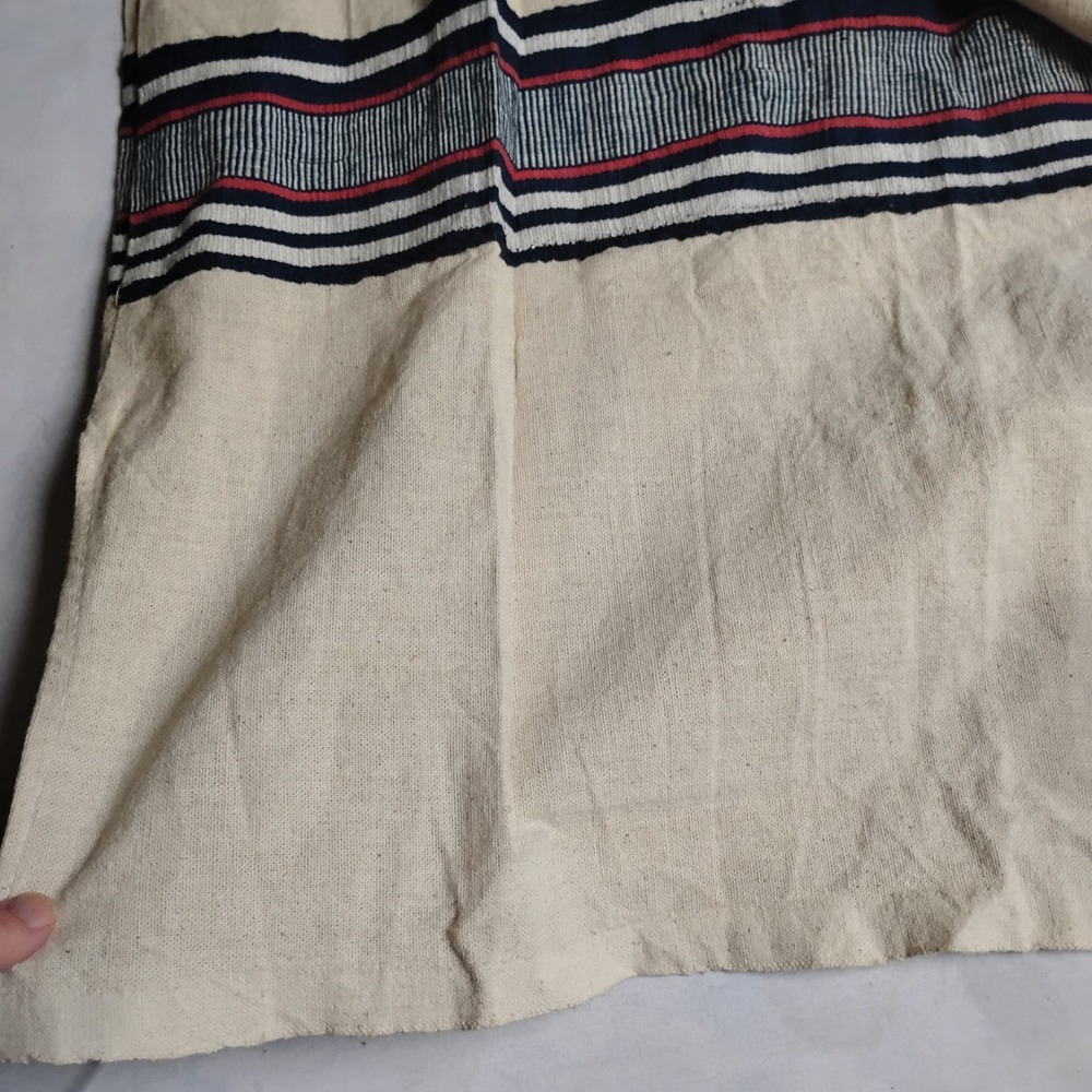 Burlap Sack Dress Medium Woven Maxi Lagenlook Festival Boho Hand Made Pockets - Picture 11 of 15
